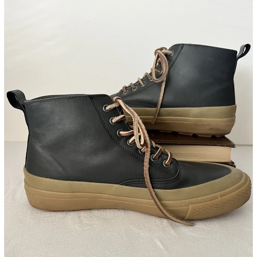 SeaVees Mammoth Boot Sneaker Mens 9 Black Rugged Oil Leather Nice! Durable